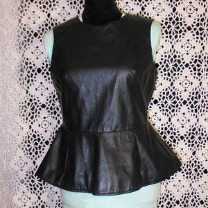 Last Kiss Faux leather peplum top T0006